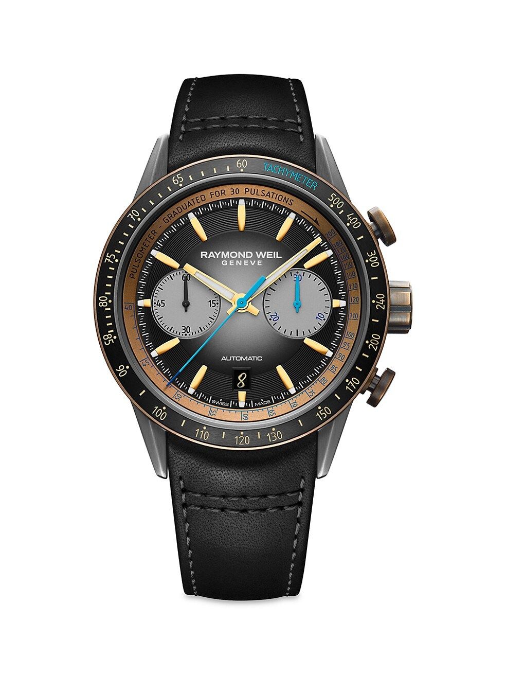 Raymond Weil Freelancer Titanium &amp; Leather Chronograph Watch | Saks Fifth Avenue
