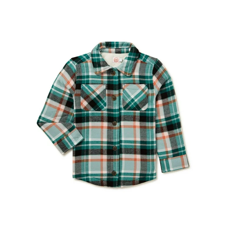 Wonder Nation Girls Flannel Shirt Jacket, Sizes 4-18 & Plus | Walmart (US)