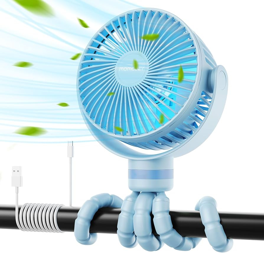 Momcozy 8000mAh Portable Stroller Fan, 27H Ultra-long Battery Life Detachable 4 Speed 360\u00b0Ro... | Amazon (US)