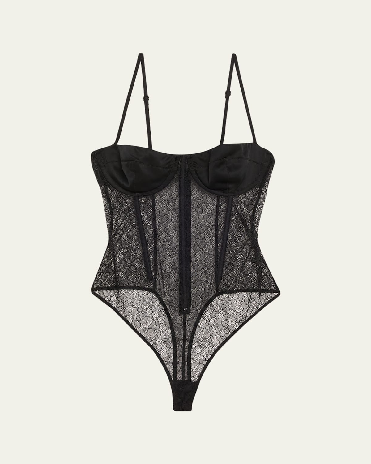 Petite Fleur Sweetheart Floral Lace Bodysuit | Bergdorf Goodman