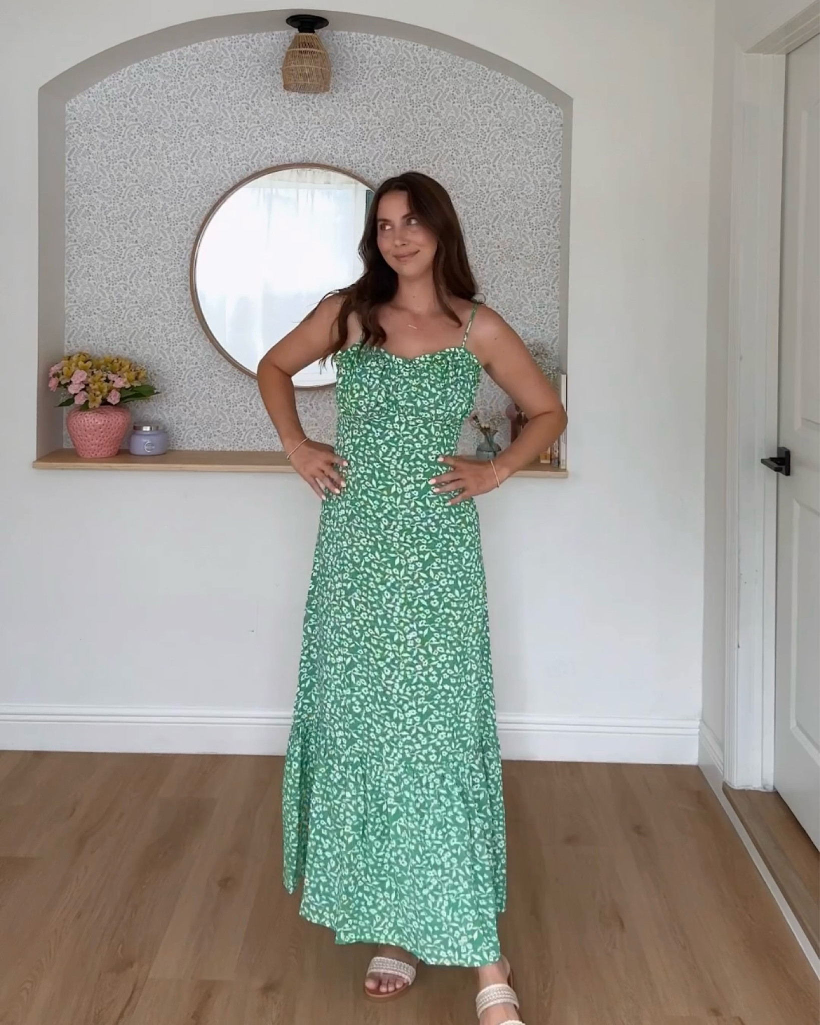 Green floral dress 