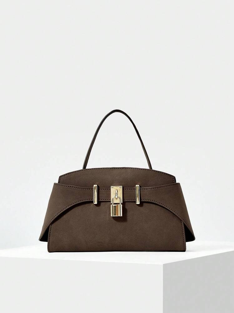 MOTF PREMIUM Eisenwarenbeschläge PU Leder Tasche Mit Oberteil-Griff | SHEIN