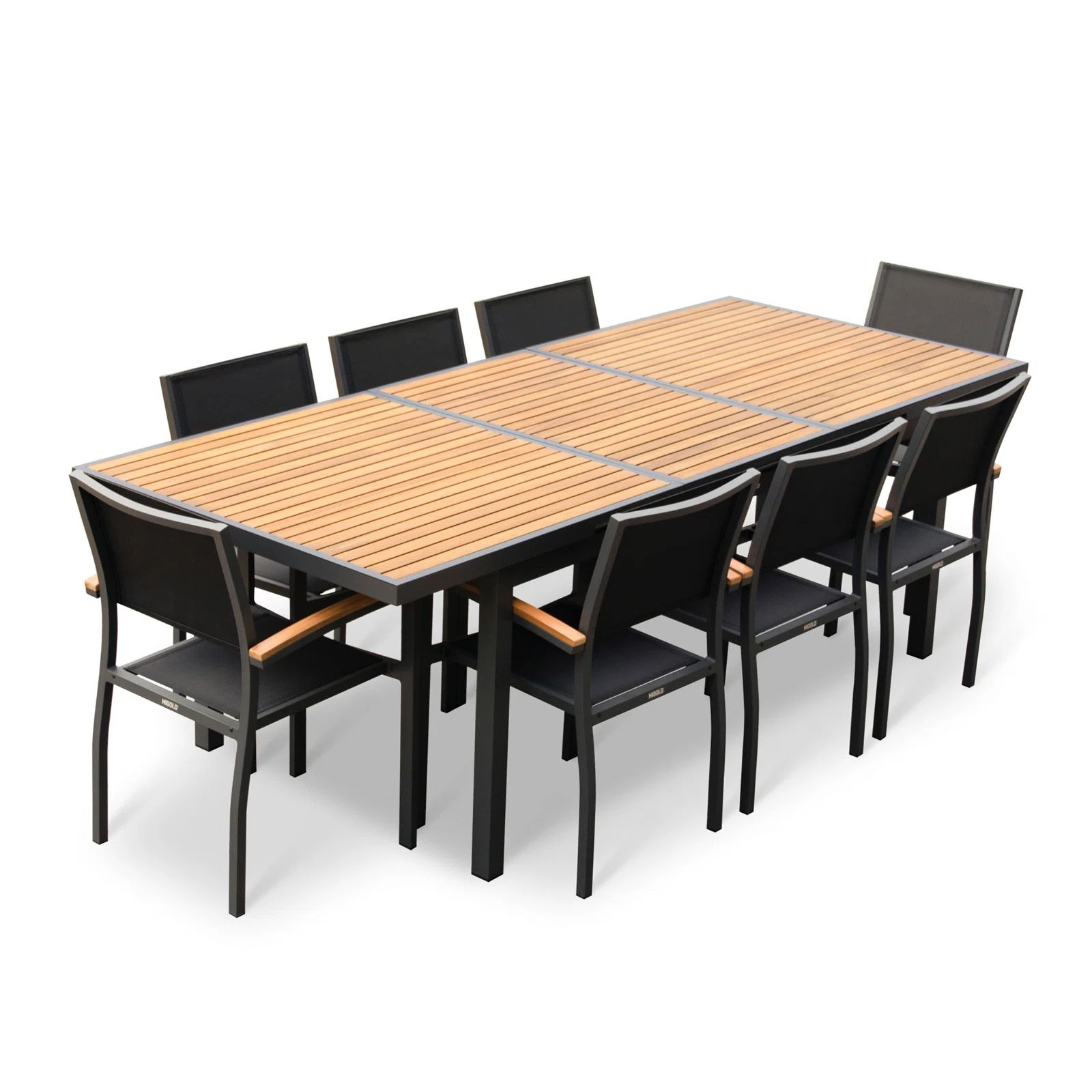 Heck Rectangular 8 - Person Outdoor Dining Set with Extension Teak Tabletop | Wayfair North America
