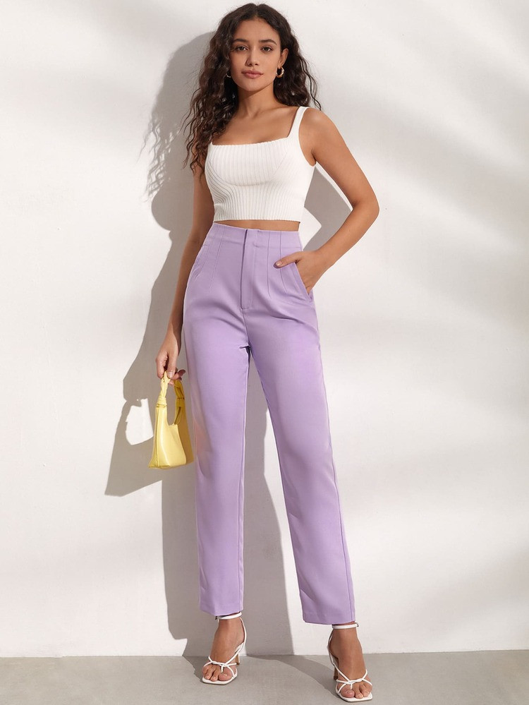 New
     
      SHEIN High Waist Slant Pockets Tailored Pants | SHEIN