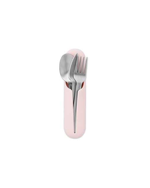 W&P Porter Stainless Steel Utensils with Silicone Carrying Case | Blush | Spoon, Fork & Knife for... | Amazon (US)