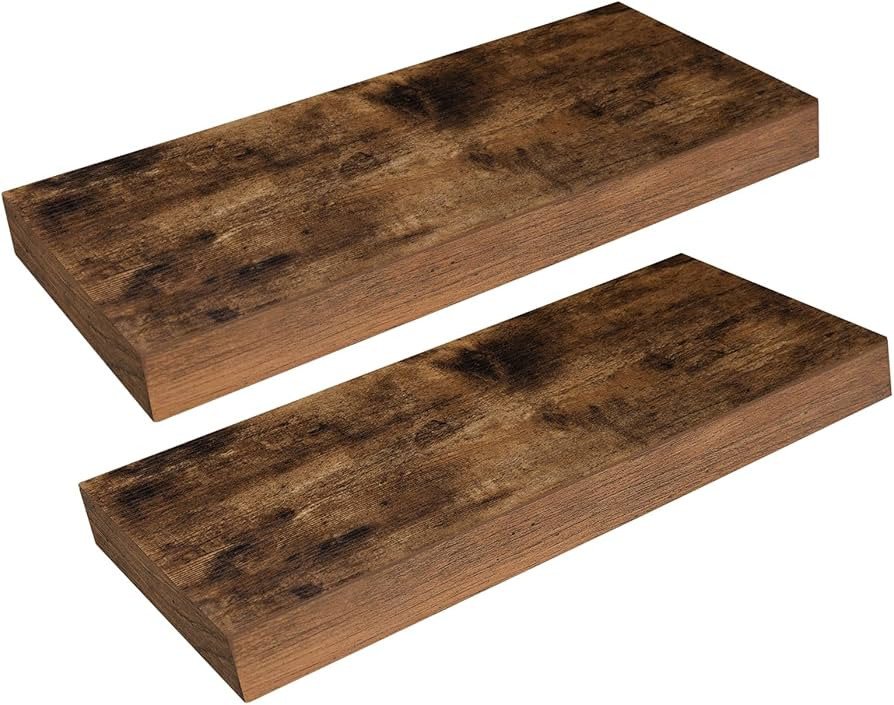 HOOBRO Floating Shelves, Wall Shelf Set of 2, 15.7 Inch Hanging Shelf with Invisible Brackets, fo... | Amazon (US)