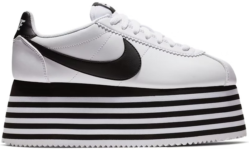 Nike Cortez Platform Comme des Garcons (Women's) Sneakers in White/Black | StockX
