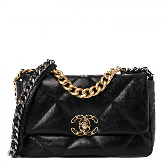 Goatskin Quilted Medium Chanel 19 Flap Black | FASHIONPHILE (US)