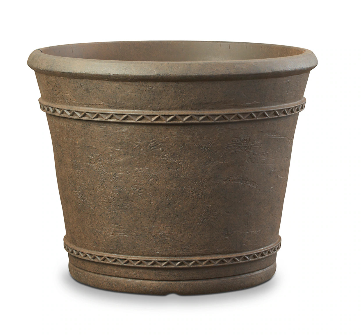 allen + roth Round 19.8-in W Large Brown Resin Indoor/Outdoor Planter | Lowe's