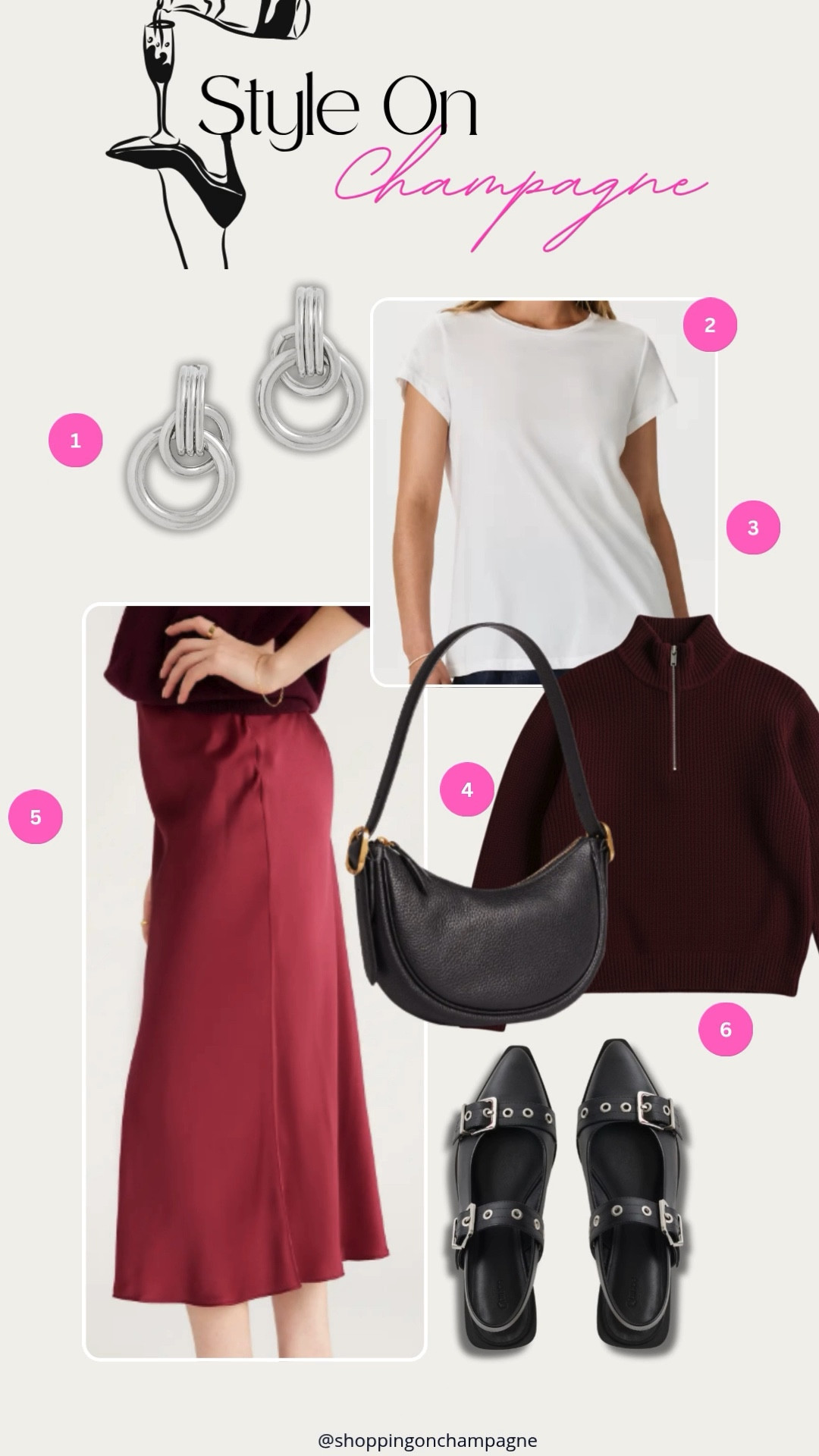 Burgundy done right. A satin midi skirt paired with a cozy half zip sweater keeps things chic and comfortable. Add silver hoops, a clean white tee, and buckle flats for an effortless fall uniform

 [capsule closet fall outfit inspo neutral style ltk fashion chic outfit ideas capsule wardrobe essentials satin skirt look]

#LTKOver40 #LTKFindsUnder100