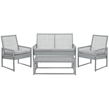 Safavieh Shawmont Indoor/Outdoor Contemporary 4 Piece Set - Walmart.com | Walmart (US)
