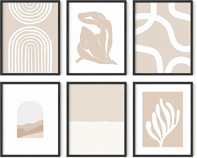 HAUS AND HUES Neutral Wall Art – Beige Matisse Posters, Modern Abstract Home Prints, Minimalist... | Amazon (US)