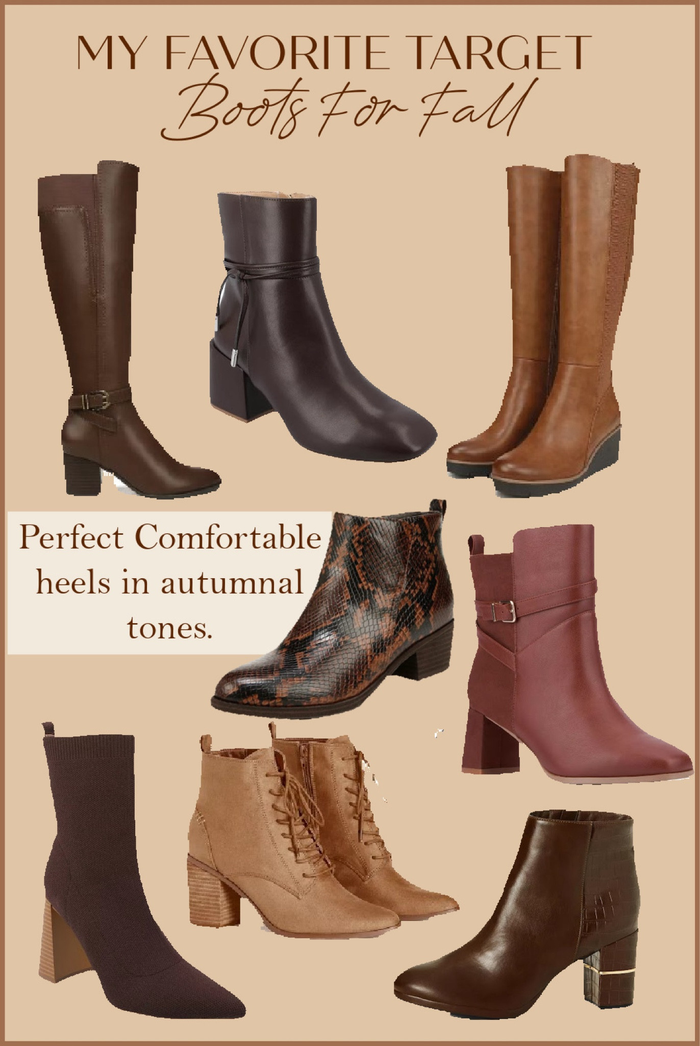A round up of my favorite comfortable heels and perfect fall color boots that I’m loving from Target, aaaand they’re on sale!! #target #boots #shoessale

#LTKSaleAlert #LTKShoeCrush #LTKSeasonal

#LTKSeasonal #LTKShoeCrush #LTKSaleAlert