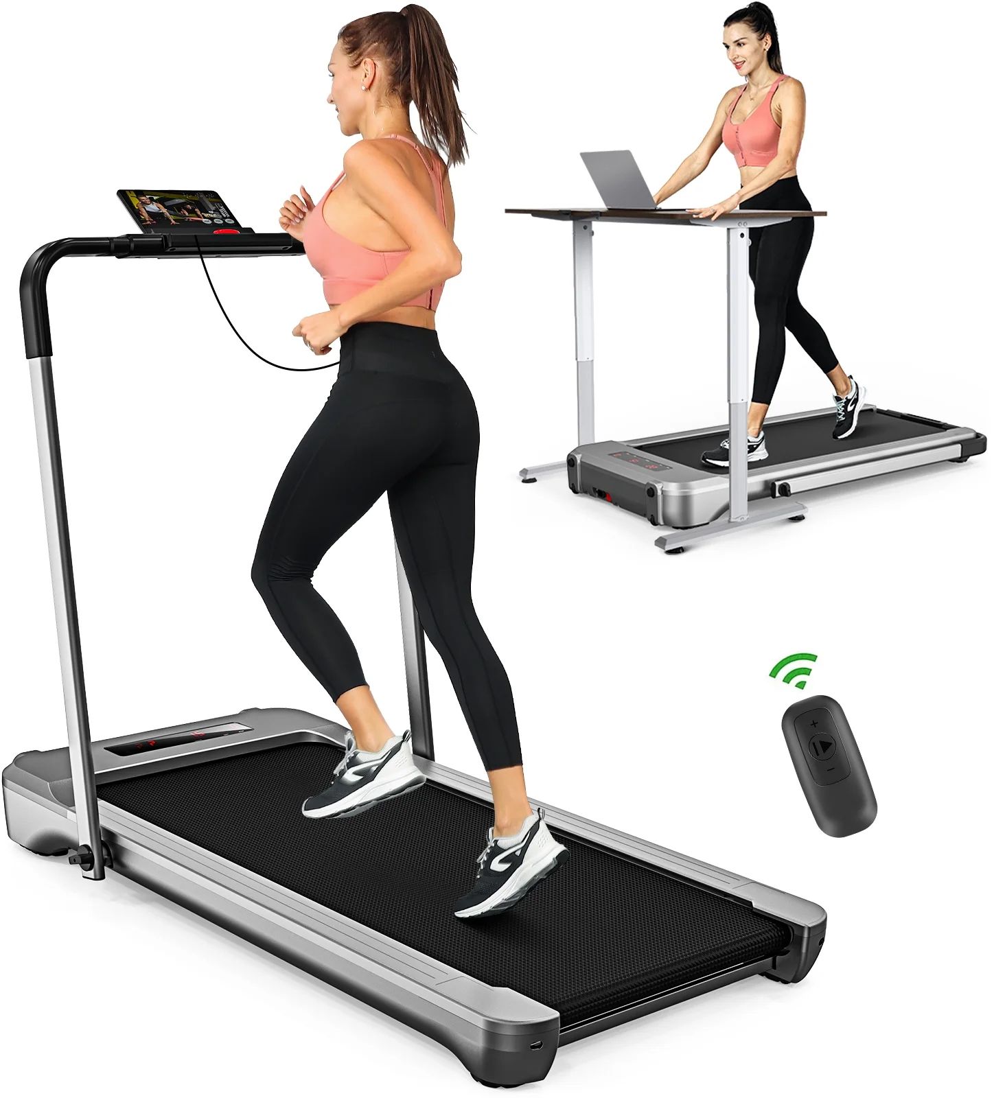 Foldable Treadmill, 2-in-1 Walking Pad 3.0HP Under Desk Treadmill, Widened 18.1 inche Running Bel... | Walmart (US)