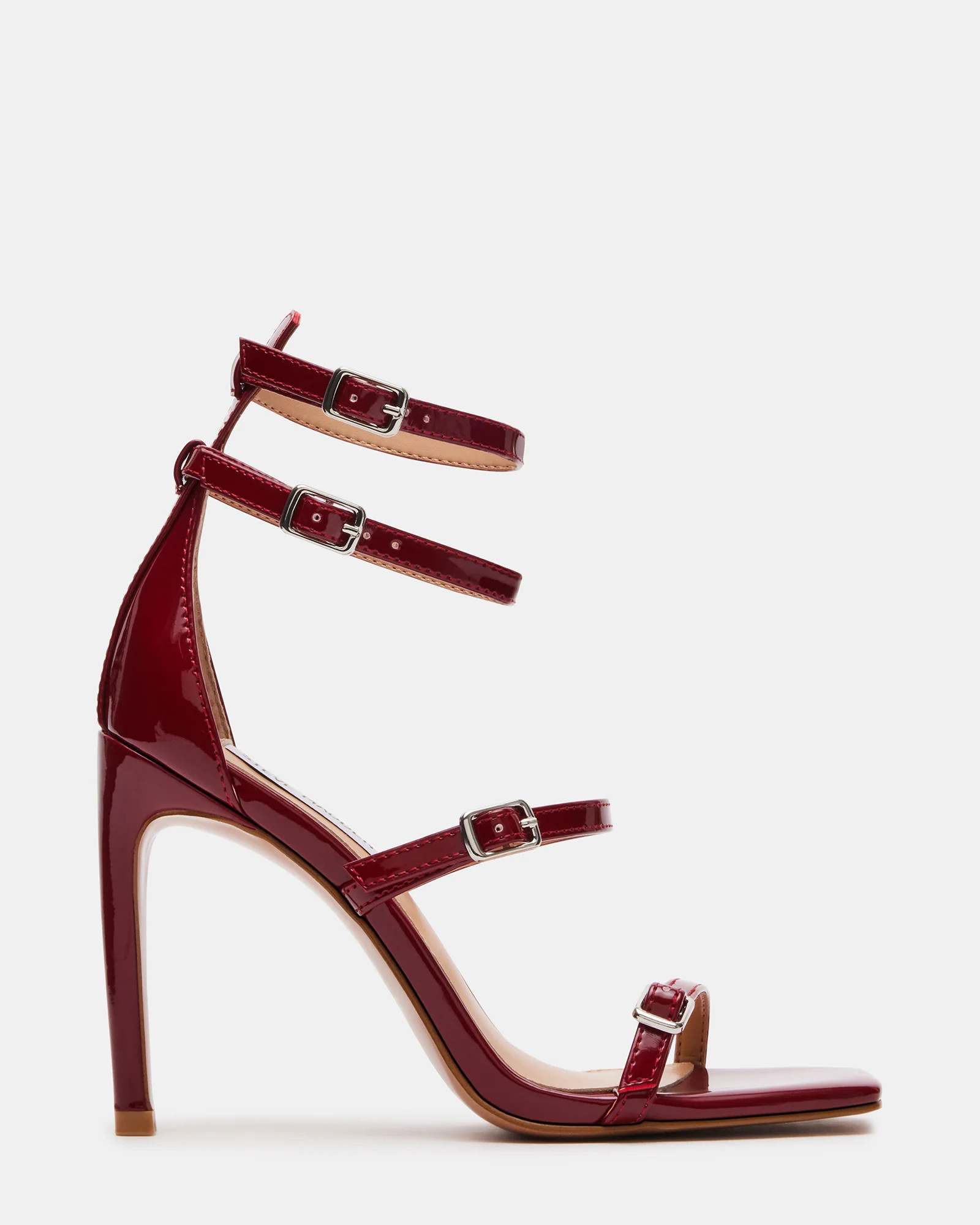 SENNA Red Patent Strappy Stiletto Heel | Women's Heels | Steve Madden (US)