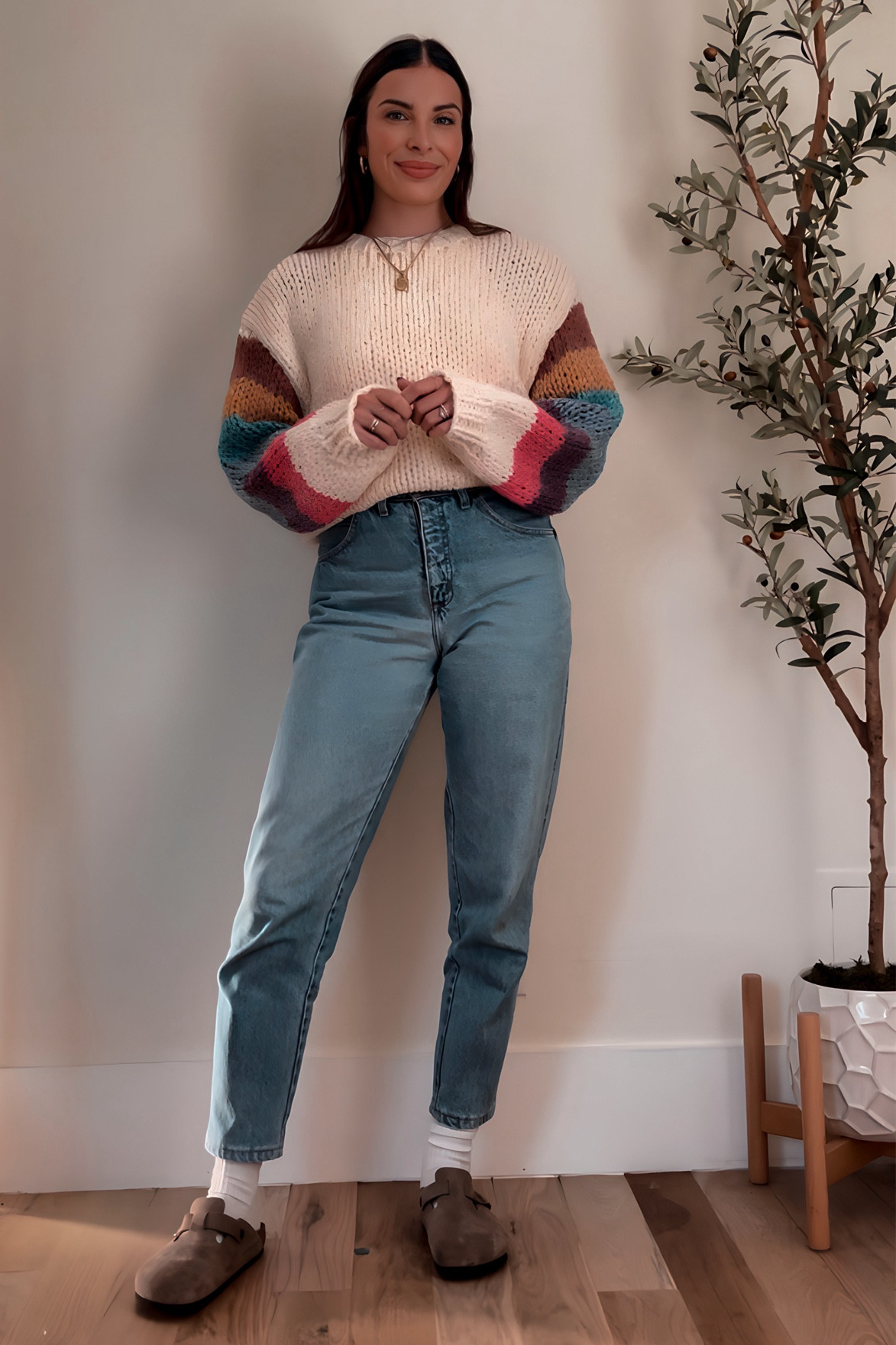 Day 29 of 30 
Fall outfit inspo 
Rainbow sweater
Fall rainbow 
Chunky knit sweater 
Handmade 
Birkenstock style

#LTKfindsunder100