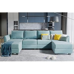HONBAY Convertible Sectional Sofa U Shaped Couch with Reversible Chaise Modular Oversized Couch Sect | Amazon (US)
