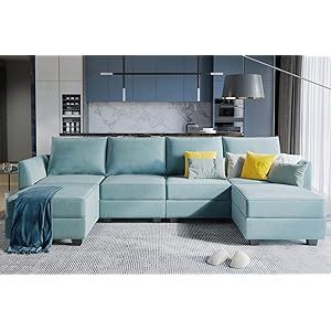 HONBAY Convertible Sectional Sofa U Shaped Couch with Reversible Chaise Modular Oversized Couch Sect | Amazon (US)