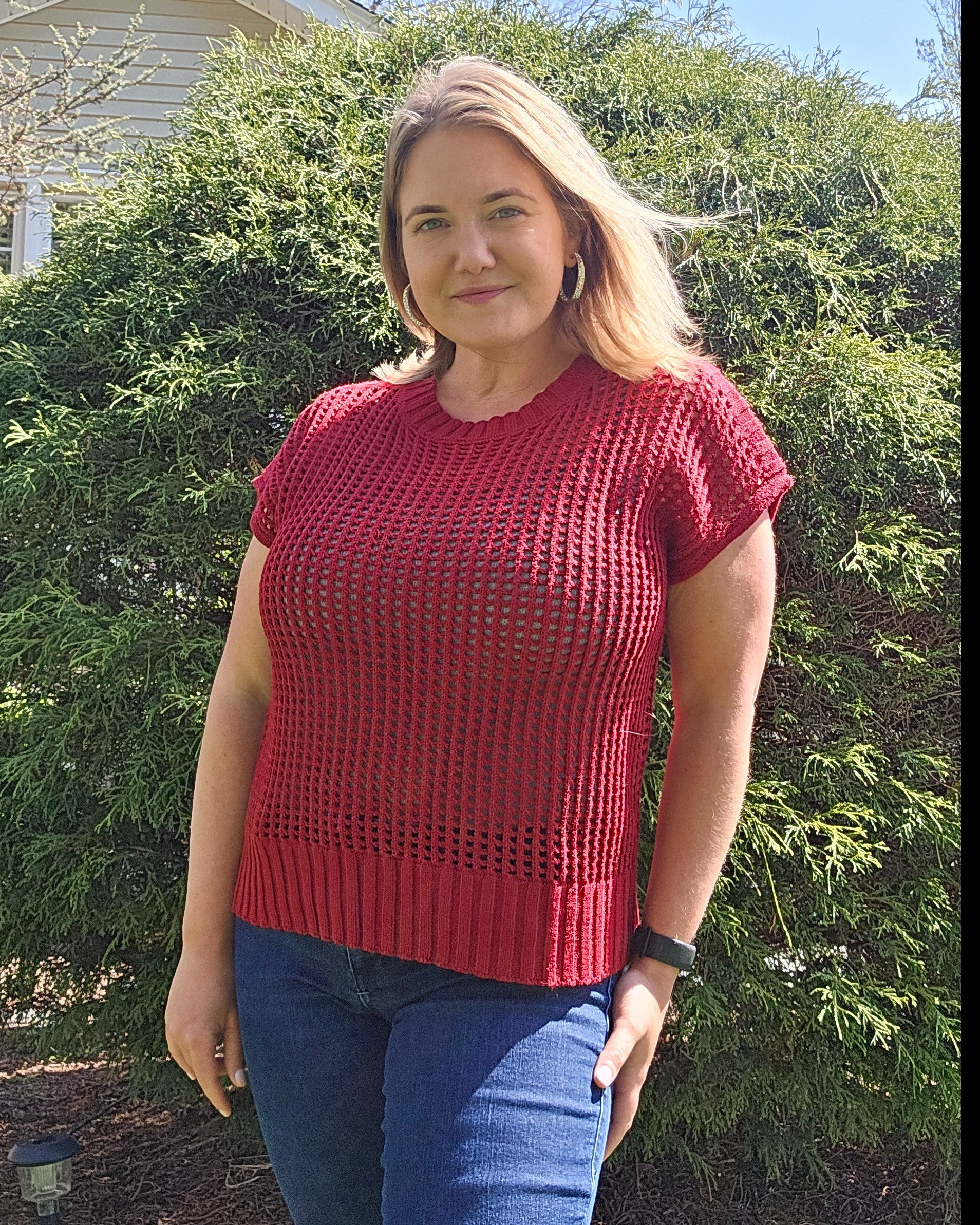 Easy, breezy, and made for sunshine ☀️ I’m loving this ANRABESS crochet cap sleeve top for spring and summer days, especially beach trips and warm weather getaways. It’s that effortless knit you can dress up or down all season long.

#LTKMidsize #LTKootd #LTKmomlife