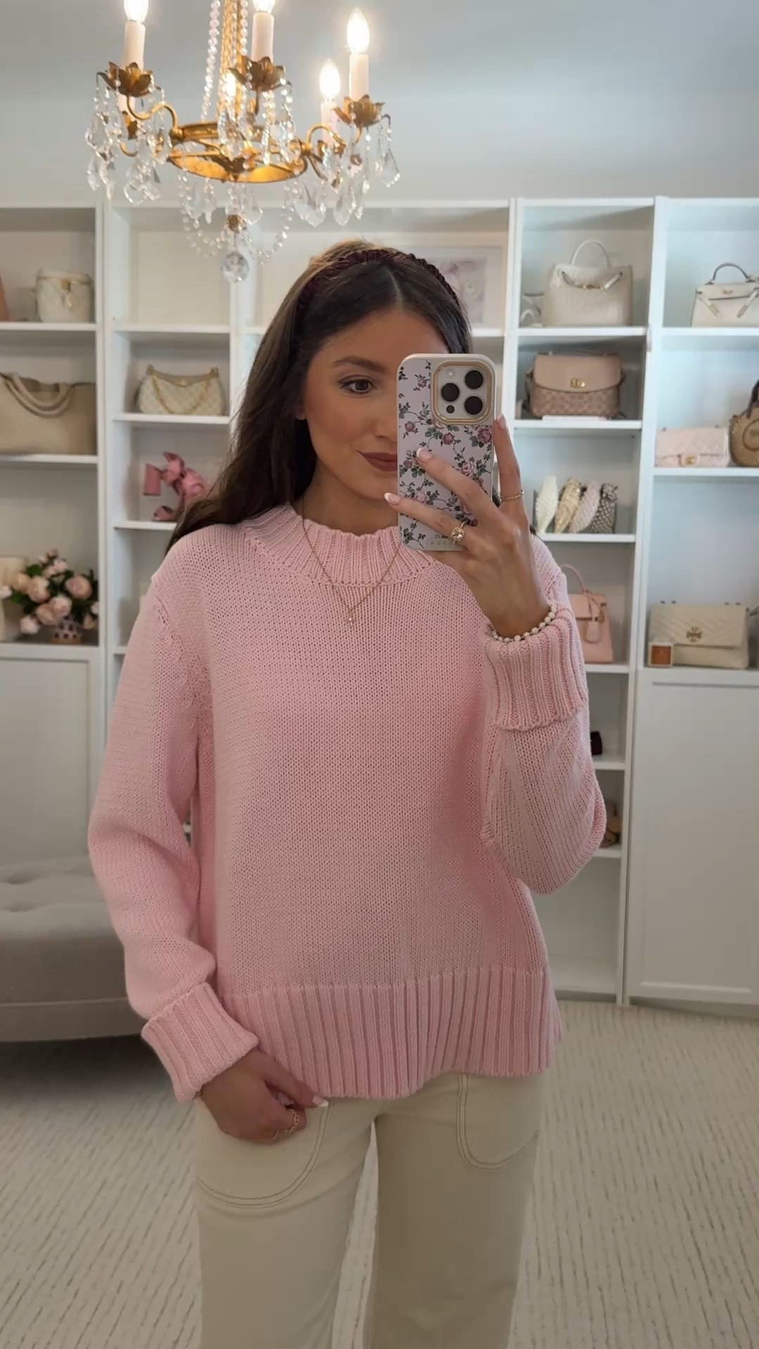 Comfiest pink sweater 💗 100% cotton and fits true to size!

#LTKFindsUnder50 #LTKSaleAlert #LTKSeasonal