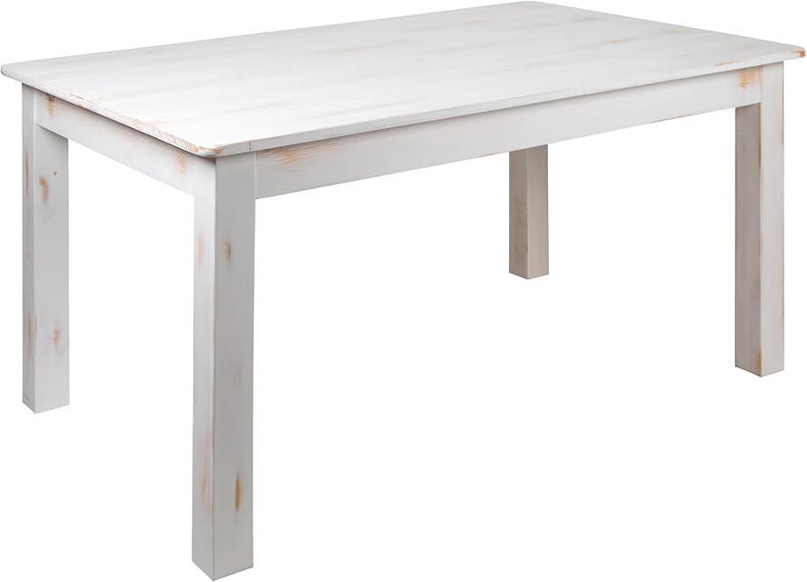 Merrick Lane Jessamine 60" x 38" Rectangular Rustic Solid Pine Farm Dining Table, Antique Farmhou... | Amazon (US)