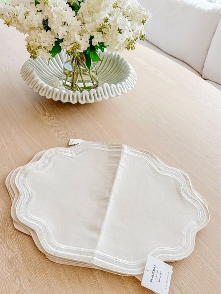 New washable scallop placemats 🤍
I love washable placemats, and this neutral, elegant design is so beautiful! Comes in 4 colors
Also, linking my favorite quilted placemats as well in white and a neutral color. They are on sale right now.

Large marble bowl is from Ethan Allen. Linking similar options below. 


#LTKhome #LTKfindsunder50