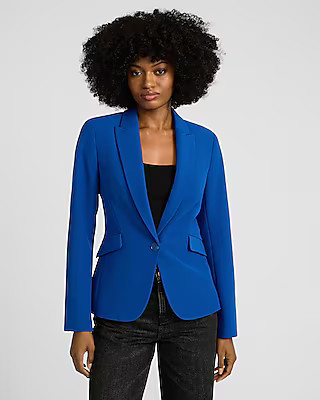Editor Fitted One Button Blazer | Express