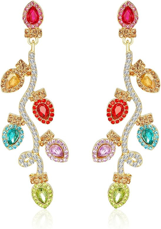 GLEZZA Christmas Earrings for Women, Hypoallergenic Light Bulb Christmas tree Santa Claus Glove H... | Amazon (US)