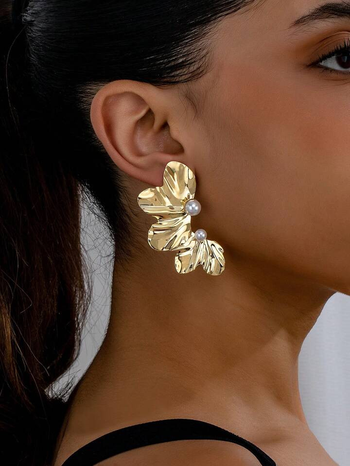 1pair Simple Fashionable Geometric Irregular Shape Women's Earrings, Suitable For Vacation Or Dai... | SHEIN