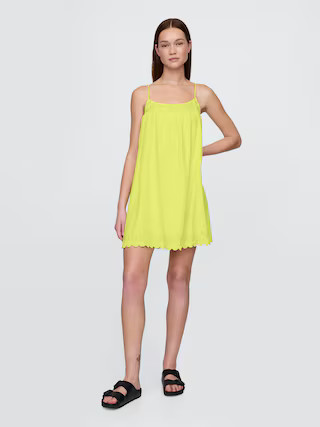 Cotton Gauze Embroidered Swing Dress | Gap (US)