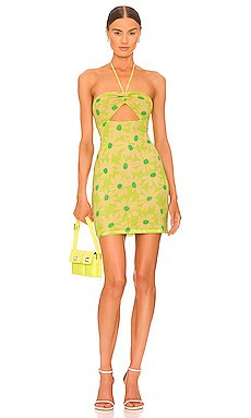 AFRM Savon Cut Out Mini Dress in Lime Daisy from Revolve.com | Revolve Clothing (Global)