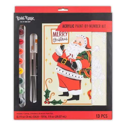 Brea Reese Acrylic Paint By Number Kit Santa in Multicolored at Nordstrom | Nordstrom