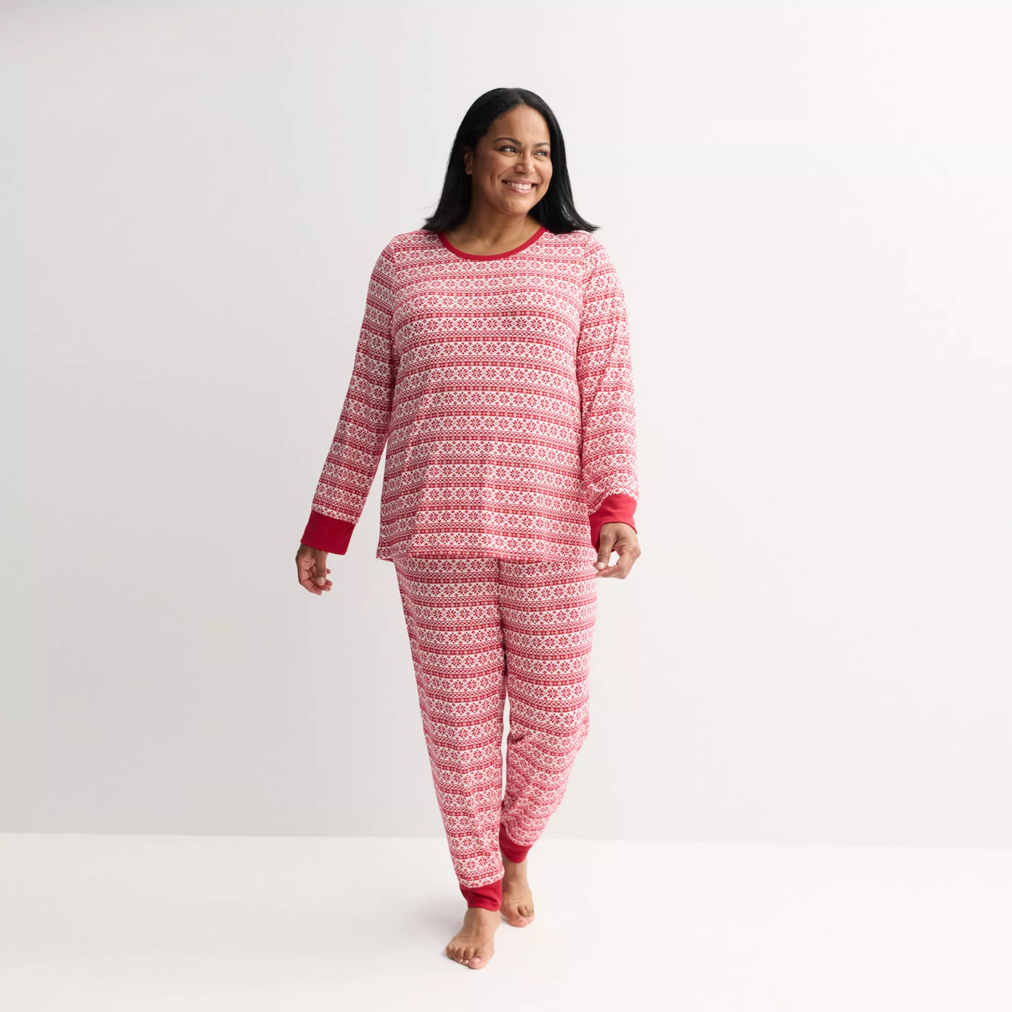 Plus Size Jammies For Your Families® Joy Fairisle Pajama Top & Pajama Bottoms Set | Kohl's