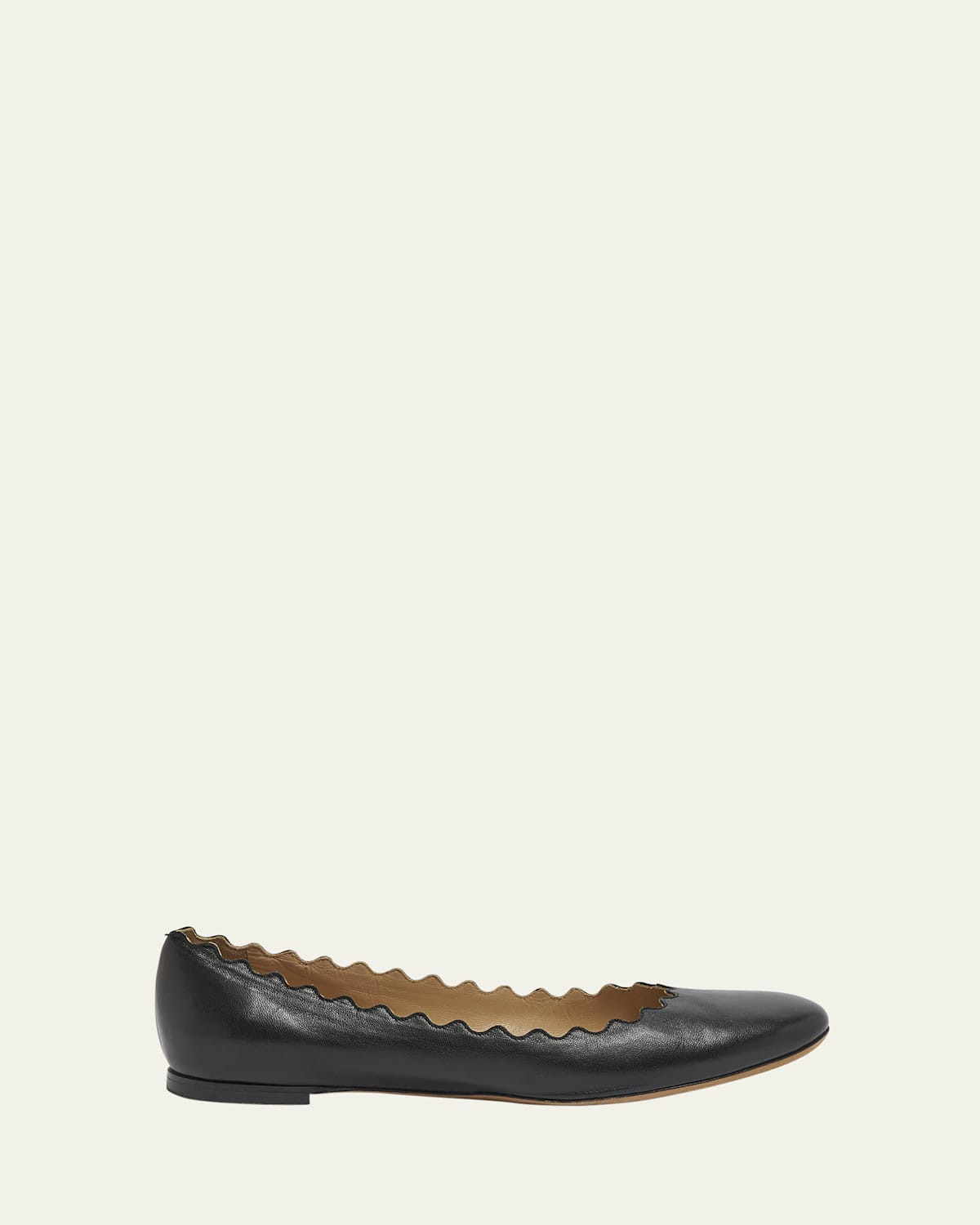 Lauren Scalloped Leather Ballet Flats | Bergdorf Goodman