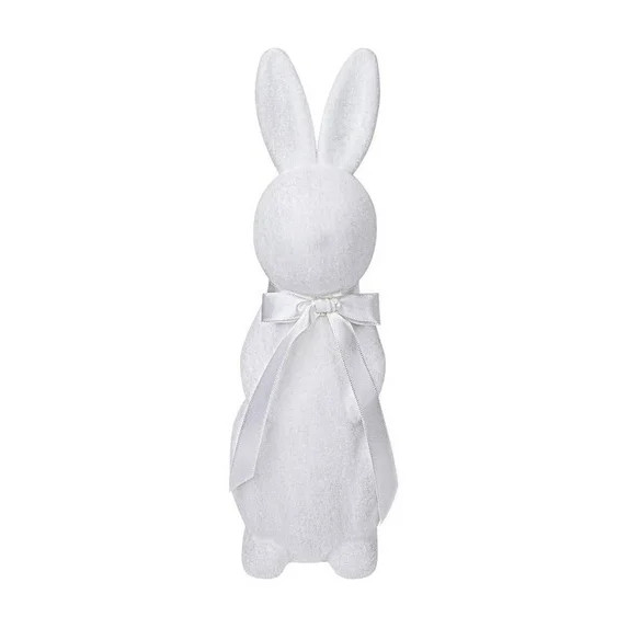 Easter Flocked Bunny Decorations - 10 inch Pastel Flocked Bow-Tied Bunny Figurines - Spring Table... | Walmart (US)
