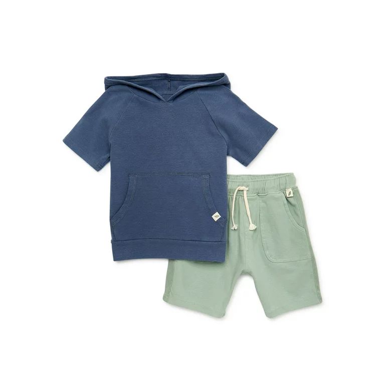 easy-peasy Toddler Boy Short Sleeve Hoodie and Shorts Outfit Set, 2-Piece, Sizes 12M-5T | Walmart (US)