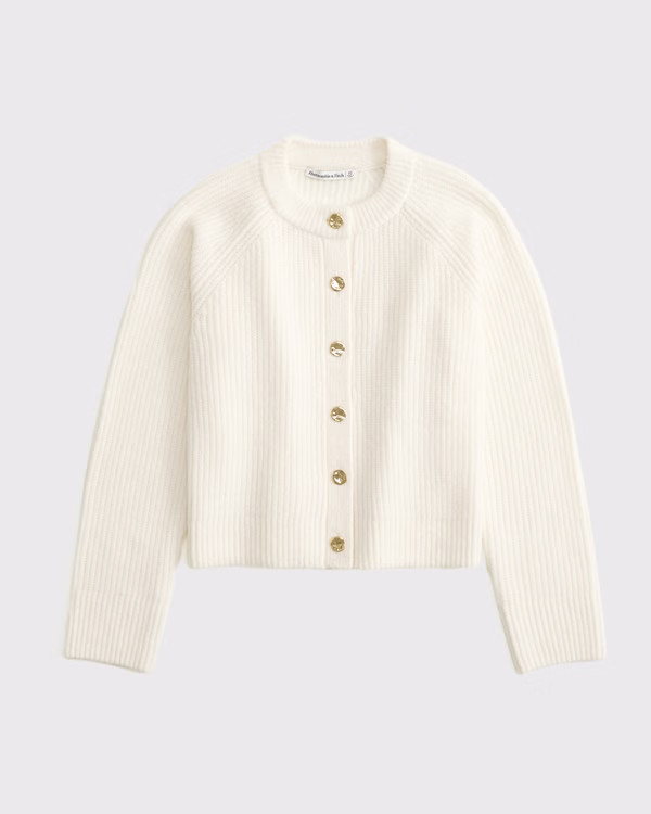 Women's Ribbed Crew Cardigan | Women's Tops | Abercrombie.com | Abercrombie & Fitch (US)