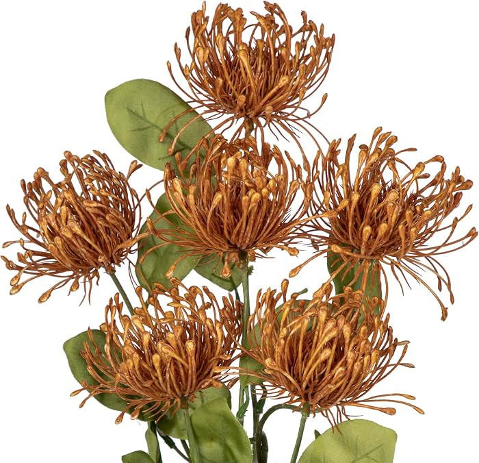 Hollyone 33" Yellow Artificial Mums for Outdoors Fall Flowers Fake Fall Mums Faux Chrysanthemum F... | Amazon (US)