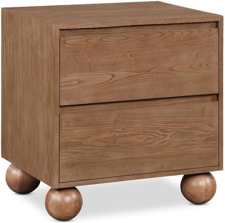 Meridian Furniture Kent Collection Art Deco Night Stand with Solid Wood, Rich Finish, Ball Legs, ... | Amazon (US)