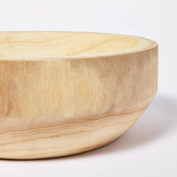 12" x 4" Decorative Paulownia Wood Bowl Beige - Threshold™ designed with Studio McGee | Target