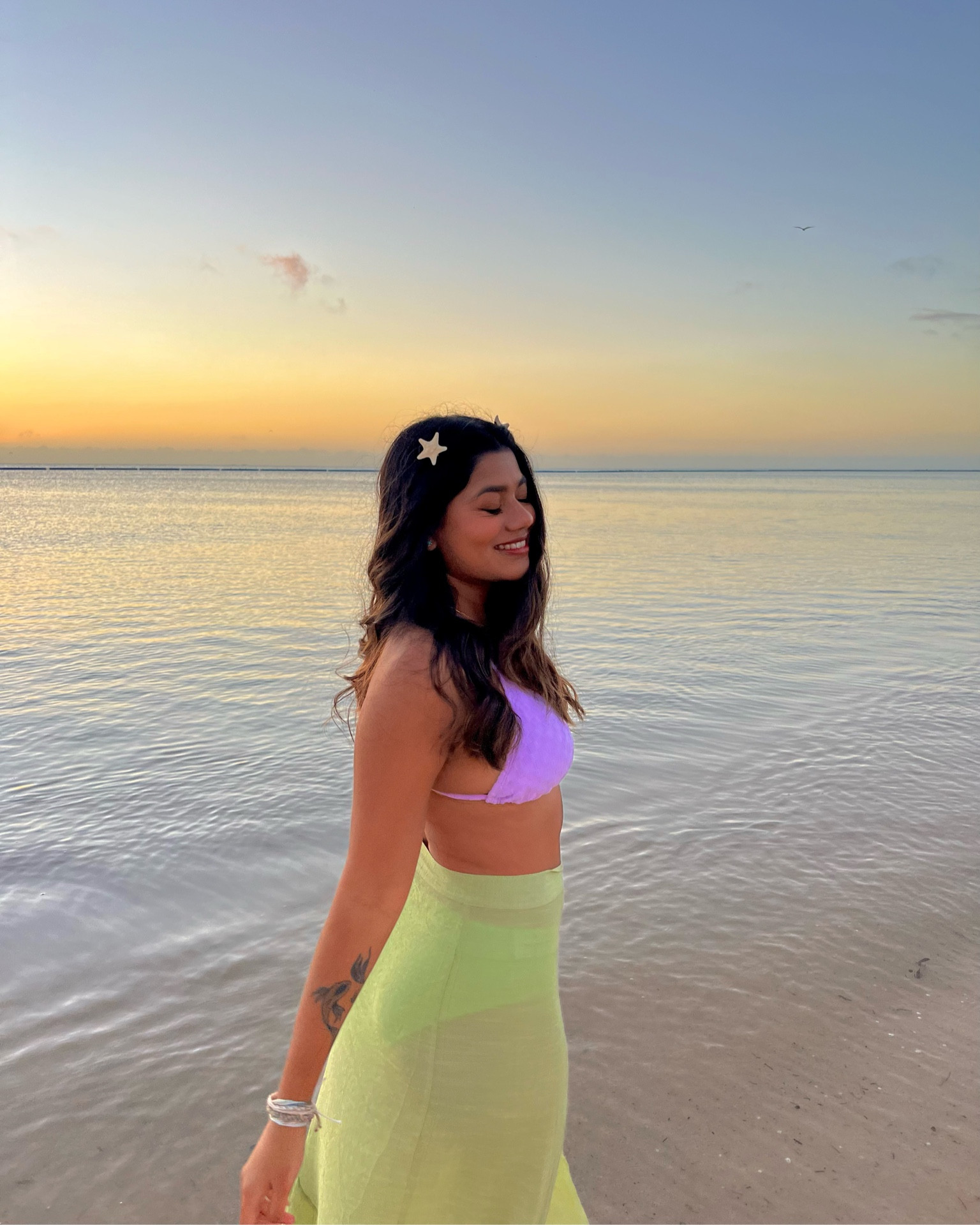 mermaid vibes, sarong, green, purple, starfish clips, beach outfit, mermaid, bikini, purple bikini, pool outfits, vacation outfits, beach vacation, spring break outfits