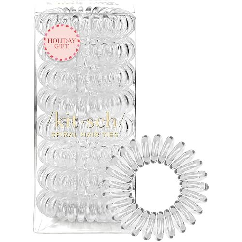Kitsch Spiral Hair Ties for Women - Coil Hair Ties No Damage, No Crease, Secure Grip All Day Hair Coils, Stretchable and Waterproof | Ideal Gifts for Women - 8pcs (Clear/Transparent) | Amazon (US)