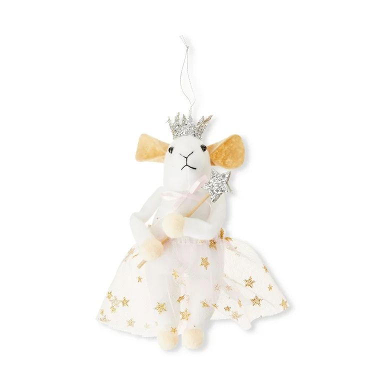 Pink and White Mouse Fairy Decorative Ornament, 5.5 in, by Holiday Time - Walmart.com | Walmart (US)