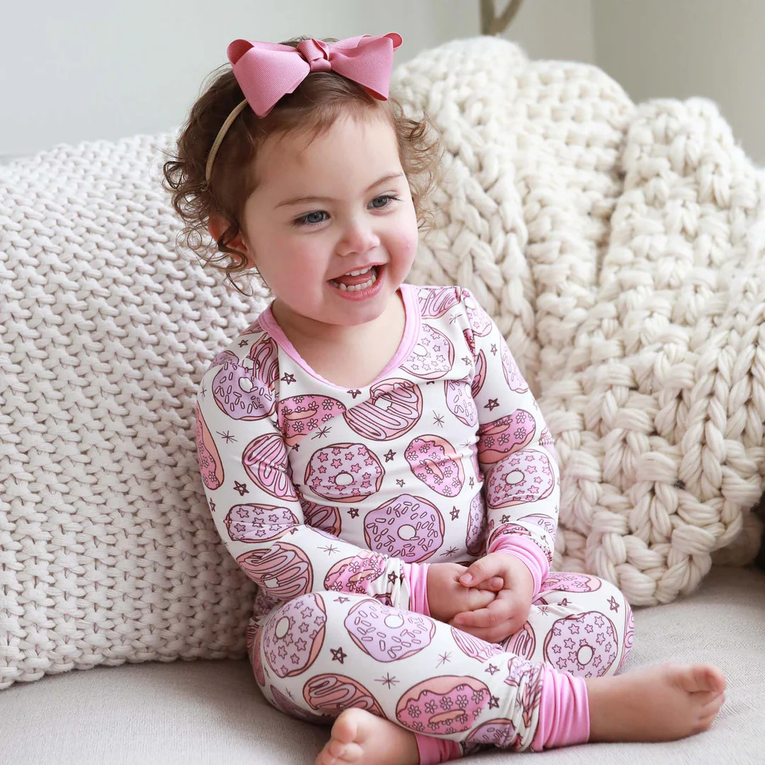 Donut Shop Two Piece Pajama Set | Pink | Caden Lane