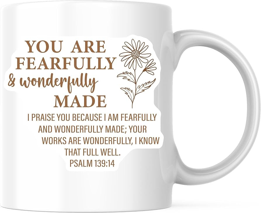 Bliss Monkey Co. Psalm 139 14 Coffee Mug - Fearfully Wonderfully Made Christian Bible Verse 11 Ou... | Amazon (US)