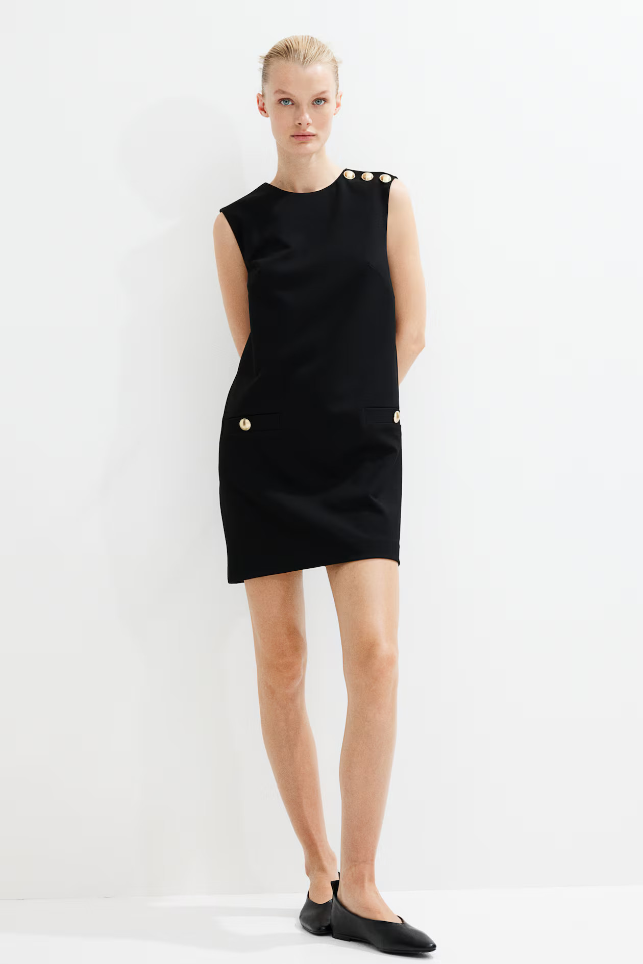 Button-detail mini dress | H&M (UK, MY, IN, SG, PH, TW, HK)