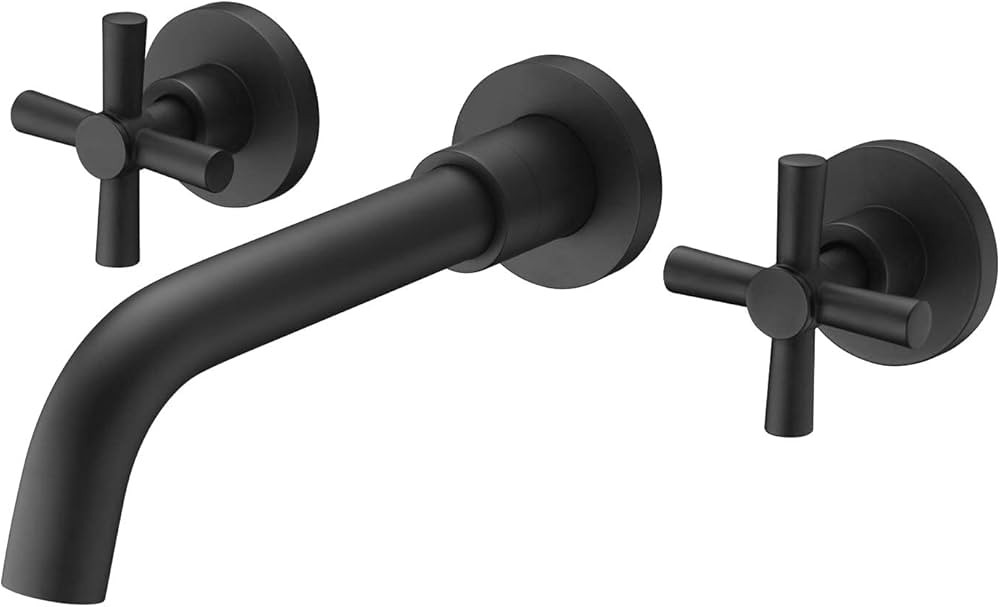 sumerain Matte Black Bathroom Faucet,Wall Mount Black Bathroom Faucets and Rough-in Valve Include... | Amazon (US)