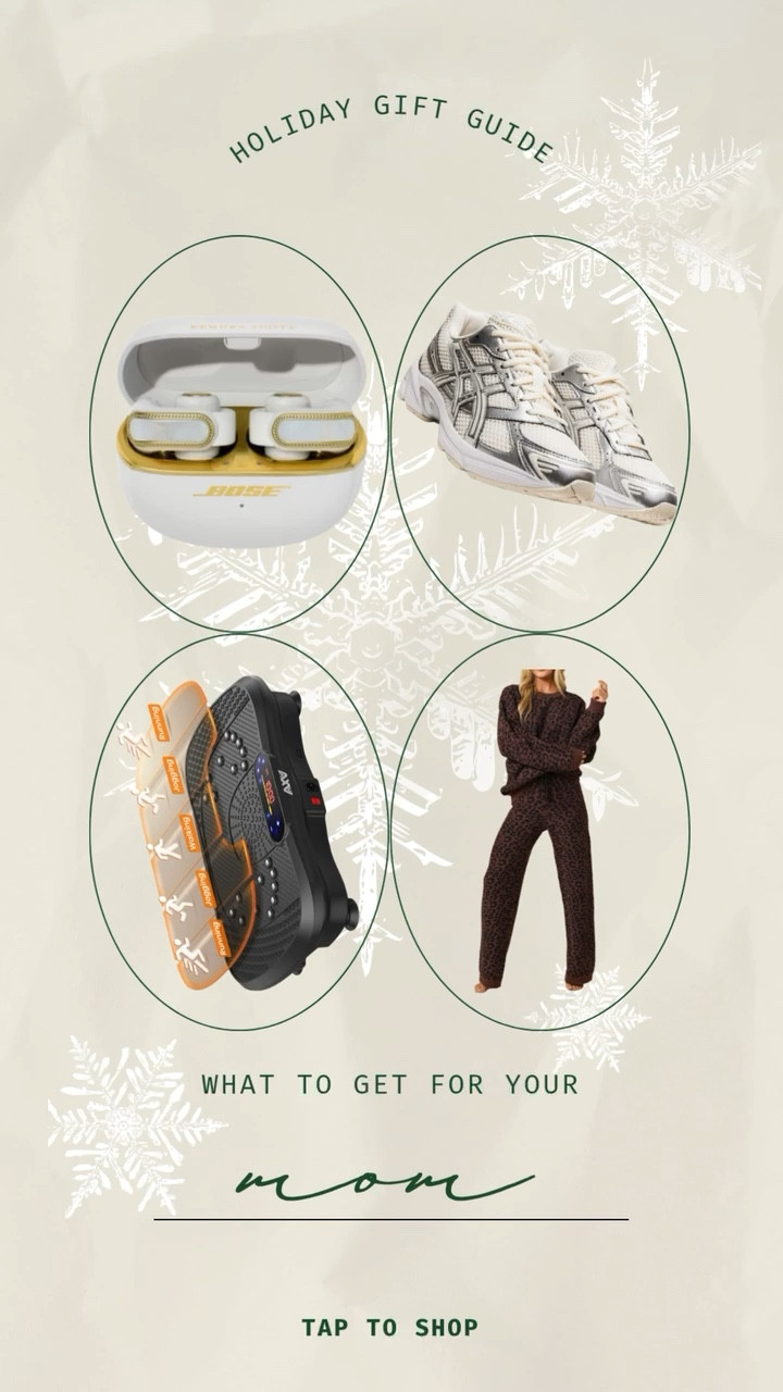 🎁 Holiday Gift Guide for MOM 🎁
For the mom who does everything — gifts that make her feel pampered, stylish, and a little bit spoiled.
✨ A vibration plate for those quick self-care moments she can sneak in between the chaos
👟 The new-mom “it” sneaker from ASICS (comfortable, cute, and perfect for school drop-offs)
🧁 The coziest lounge set that feels like pajamas but looks totally put-together
🎧 And the chic Bose x Kendra Scott earbuds that look like earrings (yes… earrings!)
Perfect picks for your mom, your bestie mom, or yourself because you deserve it too.
✨ Tap to shop!
#MomsWhoShine #HolidayGiftGuide #LTKHoliday #GiftsForHer #MomLifeStyle #LTKFinds #LTKGiftGuide


#LTKGiftGuide #LTKHoliday #LTKmomlife