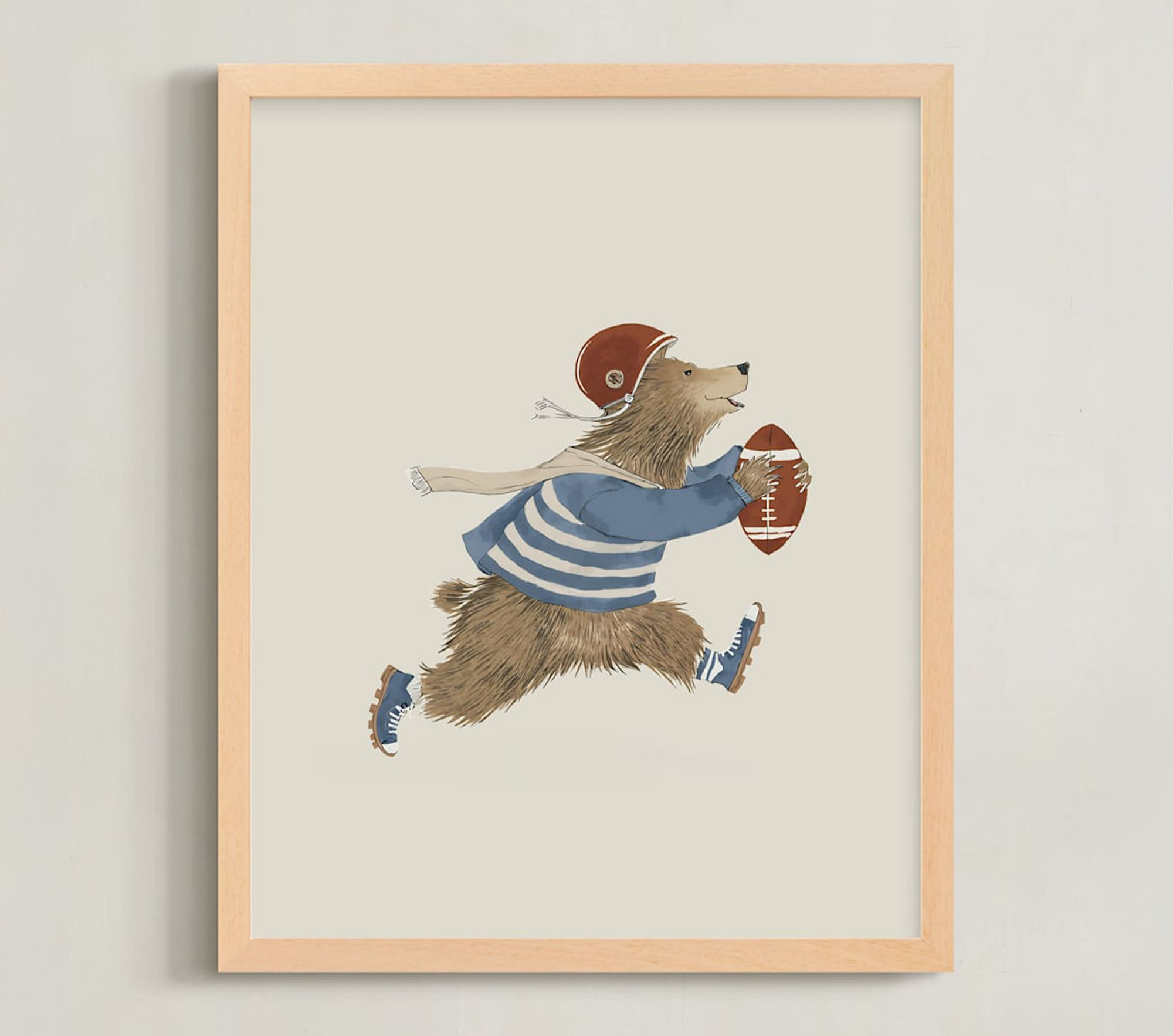 Minted® Animal All Stars Bear, 16x20, Natural Wood Frame | Pottery Barn Kids