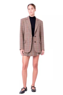 English Factory Women's Oversized Check Blazer | Belk